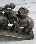 Load image into Gallery viewer, Elephants Crossing Bridge Carrying Money Fortune Lucky Bronze Sculpture Statue Art Decor