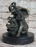 Load image into Gallery viewer, Bronze Sculpture Laughing Mother Elephant With Baby Calf Bronze Figurine Statue Decor