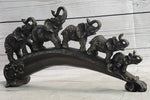 Pride of Elephants on a Bridge Bronze Metal Statue Sculpture Figures Original Art