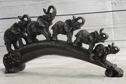 Pride of Elephants on a Bridge Bronze Metal Statue Sculpture Figures Original Art