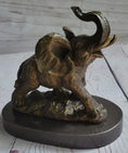 Load image into Gallery viewer, Trumpeting Elephant Trunk in the Air Bronze Metal Sculpture Statue Figure on Marble Base 7" x 8"