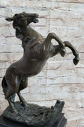 Load image into Gallery viewer, Rearing Horse on Hind Legs Bronze Sculpture Statue Equestrian PJ Mene Art Decor