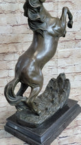 Load image into Gallery viewer, Rearing Horse on Hind Legs Bronze Sculpture Statue Equestrian PJ Mene Art Decor