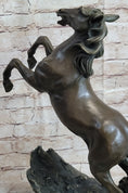 Load image into Gallery viewer, Rearing Horse on Hind Legs Bronze Sculpture Statue Equestrian PJ Mene Art Decor