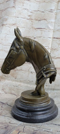 Load image into Gallery viewer, Hot Cast Bronze Horses Head Sculpture Marble Statue Figurine Barye Home Decor Art