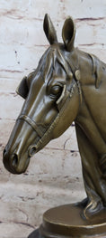 Load image into Gallery viewer, Hot Cast Bronze Horses Head Sculpture Marble Statue Figurine Barye Home Decor Art