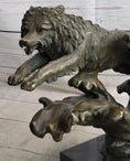 Load image into Gallery viewer, Running Wolves Dogs Wildlife Bronze Sculpture Statue Decor Signed Original Art