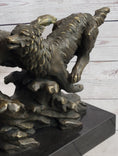 Load image into Gallery viewer, Running Wolves Dogs Wildlife Bronze Sculpture Statue Decor Signed Original Art