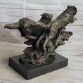 Load image into Gallery viewer, Running Wolves Dogs Wildlife Bronze Sculpture Statue Decor Signed Original Art