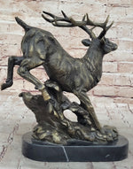 Running Deer Elk Buck Stag Caribou Reindeer Bronze Metal Sculpture Statue 11