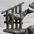 Load image into Gallery viewer, Horse Farm Horses Behind Stables Bronze Sculpture Statue Figure Equestrian Art Decor
