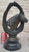 Load image into Gallery viewer, Equestrian Horse Lover Horses Bust Original Art Bronze Sculpture Statue Figure on Marble Base - Southlake Paws