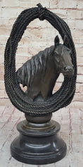 Load image into Gallery viewer, Equestrian Horse Lover Horses Bust Original Art Bronze Sculpture Statue Figure on Marble Base - Southlake Paws