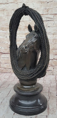 Load image into Gallery viewer, Equestrian Horse Lover Horses Bust Original Art Bronze Sculpture Statue Figure on Marble Base - Southlake Paws