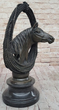 Load image into Gallery viewer, Equestrian Horse Lover Horses Bust Original Art Bronze Sculpture Statue Figure on Marble Base - Southlake Paws