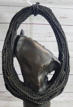 Equestrian Horse Lover Horses Bust Original Art Bronze Sculpture Statue Figure on Marble Base