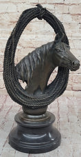 Load image into Gallery viewer, Equestrian Horse Lover Horses Bust Original Art Bronze Sculpture Statue Figure on Marble Base - Southlake Paws