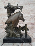 Load image into Gallery viewer, Lost Wax Bronze Casting Bust of Horse in Stables by Milo on Marble Base