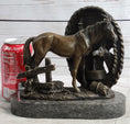 Load image into Gallery viewer, Horses Foal Equestrian Horse Lover Bronze Metal Sculpture Statue Figure Gift Decor Signed Art