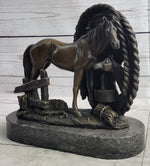 Horses Foal Equestrian Horse Lover Bronze Metal Sculpture Statue Figure Gift Decor Signed Art