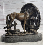 Horses Foal Equestrian Horse Lover Bronze Metal Sculpture Statue Figure Gift Decor Signed Art