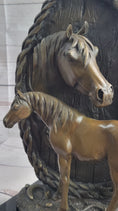 Load image into Gallery viewer, Equestrian Horse Lover Decor Mare & Foal Bronze Sculpture Statue on Marble Base