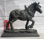 Budweiser Clydesdale Work Horse Bronze Statue Sculpture Original Art on Marble Base