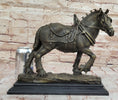 Load image into Gallery viewer, Budweiser Clydesdale Work Horse Bronze Statue Sculpture Original Art on Marble Base - Southlake Paws