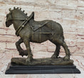 Load image into Gallery viewer, Budweiser Clydesdale Work Horse Bronze Statue Sculpture Original Art on Marble Base - Southlake Paws