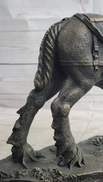 Budweiser Clydesdale Work Horse Bronze Statue Sculpture Original Art on Marble Base