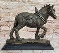 Load image into Gallery viewer, Budweiser Clydesdale Work Horse Bronze Statue Sculpture Original Art on Marble Base - Southlake Paws