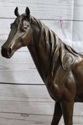 Load image into Gallery viewer, Two Horses Bronze Metal Statue Sculpture after PJ Mene on Marble Base