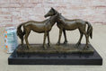 Load image into Gallery viewer, Necking Horses Bronze Sculpture Statue Equestrian Barn Stables Farmhouse Decor