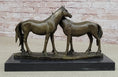 Load image into Gallery viewer, Necking Horses Bronze Sculpture Statue Equestrian Barn Stables Farmhouse Decor