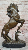 Load image into Gallery viewer, Rearing Horse Bronze Sculpture Statue Equestrian Stables Country Western Decor