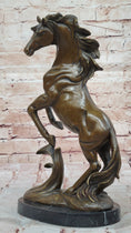 Load image into Gallery viewer, Rearing Horse Bronze Sculpture Statue Equestrian Stables Country Western Decor