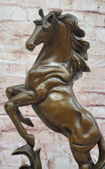 Load image into Gallery viewer, Rearing Horse Bronze Sculpture Statue Equestrian Stables Country Western Decor