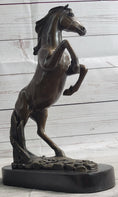Load image into Gallery viewer, Rearing Horse Bronze Metal Statue Sculpture Equestrian Decor Gift Signed Original Art