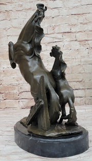 Adult and Baby Horse Pony Dual Rearing Horses Bronze Statue Sculpture Decor