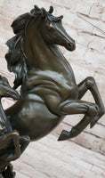 Load image into Gallery viewer, Adult and Baby Horse Pony Dual Rearing Horses Bronze Statue Sculpture Decor