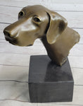 Load image into Gallery viewer, Weimaraner Vizsla Dog Bronze Bust Sculpture Statue Home Decor Figurine on Marble Base