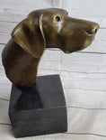 Load image into Gallery viewer, Weimaraner Vizsla Dog Bronze Bust Sculpture Statue Home Decor Figurine on Marble Base