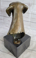 Load image into Gallery viewer, Weimaraner Vizsla Dog Bronze Bust Sculpture Statue Home Decor Figurine on Marble Base