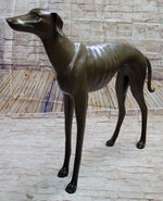 Art Deco Hand Made Dark Patine Greyhound Dog Bronze Sculpture Home Decoration