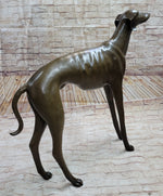 Art Deco Hand Made Dark Patine Greyhound Dog Bronze Sculpture Home Decoration