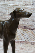 Load image into Gallery viewer, Art Deco Hand Made Dark Patine Greyhound Dog Bronze Sculpture Home Decoration