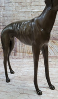 Load image into Gallery viewer, Art Deco Hand Made Dark Patine Greyhound Dog Bronze Sculpture Home Decoration