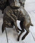 Load image into Gallery viewer, Hanging Wall Mounted Bronze Sculpture of Retriever Dog with Rabbit in Mouth 12" x 17"