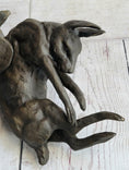 Load image into Gallery viewer, Hanging Wall Mounted Bronze Sculpture of Retriever Dog with Rabbit in Mouth 12" x 17"
