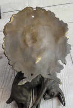 Hanging Wall Mounted Bronze Sculpture of Retriever Dog with Rabbit in Mouth 12